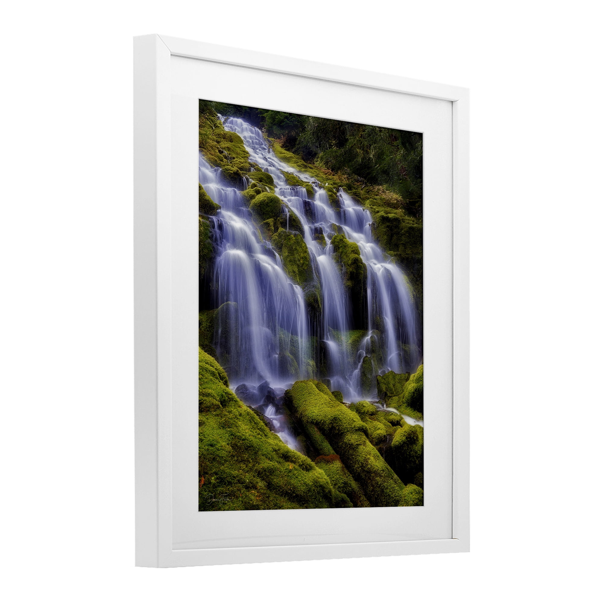 Stupell Industries Upper Proxy Falls White Framed Print Under Glass, design by Dennis Frates