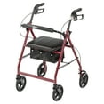 thumbnail image 2 of Aluminum Rollator with Fold Up and Removable Back Support and Padded Seat, Red -, 2 of 10