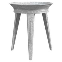 Galvanized Metal Outdoor Bath, 2 Inch Bath Bowl and 3 Legged Bath Stand for Patio and Deck, Vintage Backyard Accessories, Gray