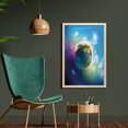 thumbnail image 2 of Earth Wall Art with Frame, Earth Outer Space Scene in Vibrant Color Enchanted Cosmos Atmosphere Image Print, Printed Fabric Poster for Bathroom Living Room, 23" x 35", Blue Violet, by Ambesonne, 2 of 2