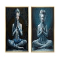 thumbnail image 2 of Designart "Spiritual Elegance Blue Yogini Meditation I" Yoga Framed Wall Art Set Of 2 - Traditional Blue Framed Wall Art Set Of 2, 2 of 6