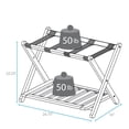 thumbnail image 4 of Casual Home Hotel Style Solid Pine Wood Folding Luggage Rack with Shelf, Natural, 4 of 8
