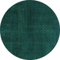 thumbnail image 1 of Ahgly Company Indoor Round Abstract Turquoise Blue Modern Area Rugs, 4' Round, 1 of 4