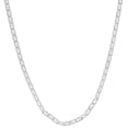 thumbnail image 4 of 1.8mm Solid .925 Sterling Silver Flat Mariner Chain Necklace + Bracelet Set, 16" (Necklace) + 8" (Bracelet), 4 of 7