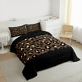 thumbnail image 3 of jejeloiu Abstract Cheetah Print Queen Comforter Set,Abstract Geometric Lines Bedding Sets,Brown Black Bedding Comforter Set For Teens,Super Cozy Room Decor Reversible,3pcs, 3 of 8