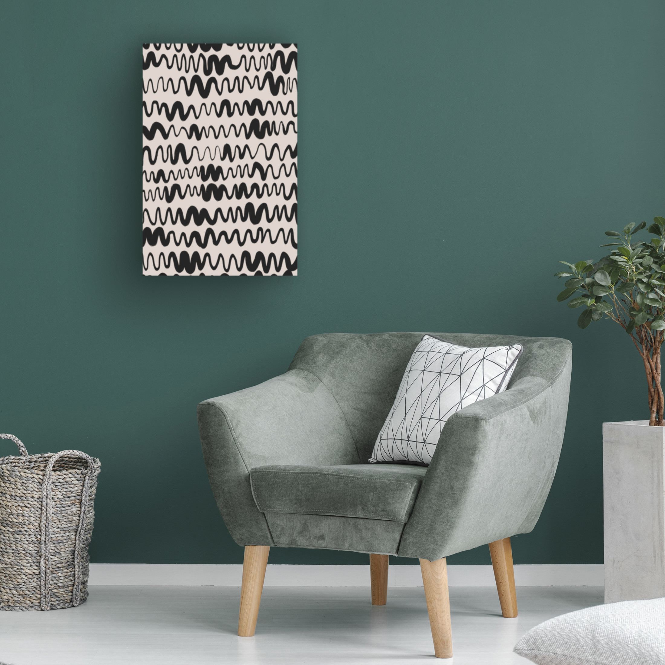 Canvas Wall Art - Treechild 'Black Waves Pattern' Wall Art for Living Room, Bedroom, or Office D?cor by Trademark Fine Art - 22 x 32 Inches