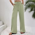 thumbnail image 3 of Pantalones casuales de pierna ancha con trapeador de color sólido versátiles de primavera y verano para mujer europea y americana, 3 of 6
