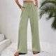 thumbnail image 3 of Pantalones casuales de pierna ancha con trapeador de color sólido versátiles de primavera y verano para mujer europea y americana, 3 of 6