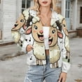 thumbnail image 3 of Jackets for Women Winter Coat Jackets Flannel Stand Collar Jacket(Singing Sheep Cartoon,Size:S-4XL), 3 of 7