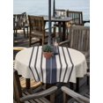 thumbnail image 6 of Outdoor Tablecloth with Umbrella Hole, Midnight Blue Striped Spillproof Waterproof Outdoor Table Cover, Beige Geometric Modern Art Patio Tablecloths for Party/Garden/Picnic, Round 54 inch, 6 of 9