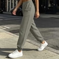 thumbnail image 6 of AherBiu Jogging Pants for Women Cinch Bottom Sweatpants Baggy Loose Fitted Elastic Waisted Casual Sweat Pants with Pockets(Medium,Dark Gray), 6 of 8
