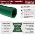 thumbnail image 6 of Gloxco Heavy Duty Green PVC Suction Hose Assembly for Water Transfer, 1-1/2" Inside Diameter, Installed Male x Female Cam and Groove Fittings, 10 ft Length, 6 of 7