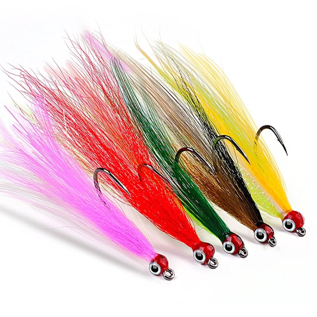 Neinkie 5Pcs/Set Bladed Jig Fishing Lures,Multi-Color Kits, Irresistible Vibrating Action, Sticky-Sharp Heavy-Wire Needle Point Hooks