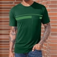 thumbnail image 2 of Kojanyu Men's Short Sleeve Crew Neck T-Shirt Casual Color Block Stripe Pocket Tee Stretch Moisture Wicking Everyday Top Plus Size M-4XL, 2 of 6