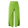 thumbnail image 3 of Fangasis Women Palazzo Pant Wide Leg Trousers High Waist Yoga Pants Ladies Casual Bottoms Stretch Sport Light Green L, 3 of 8