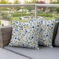 thumbnail image 5 of Pack of 2 Outdoor Pillow Covers 20x20 Inch Waterproof Blue Yellow Spring Floral Throw Pillow Covers,Decorative Couch Pillow Shams Protectors Elegant Summer Botanical Green Patio Cushion Pillowcases, 5 of 8
