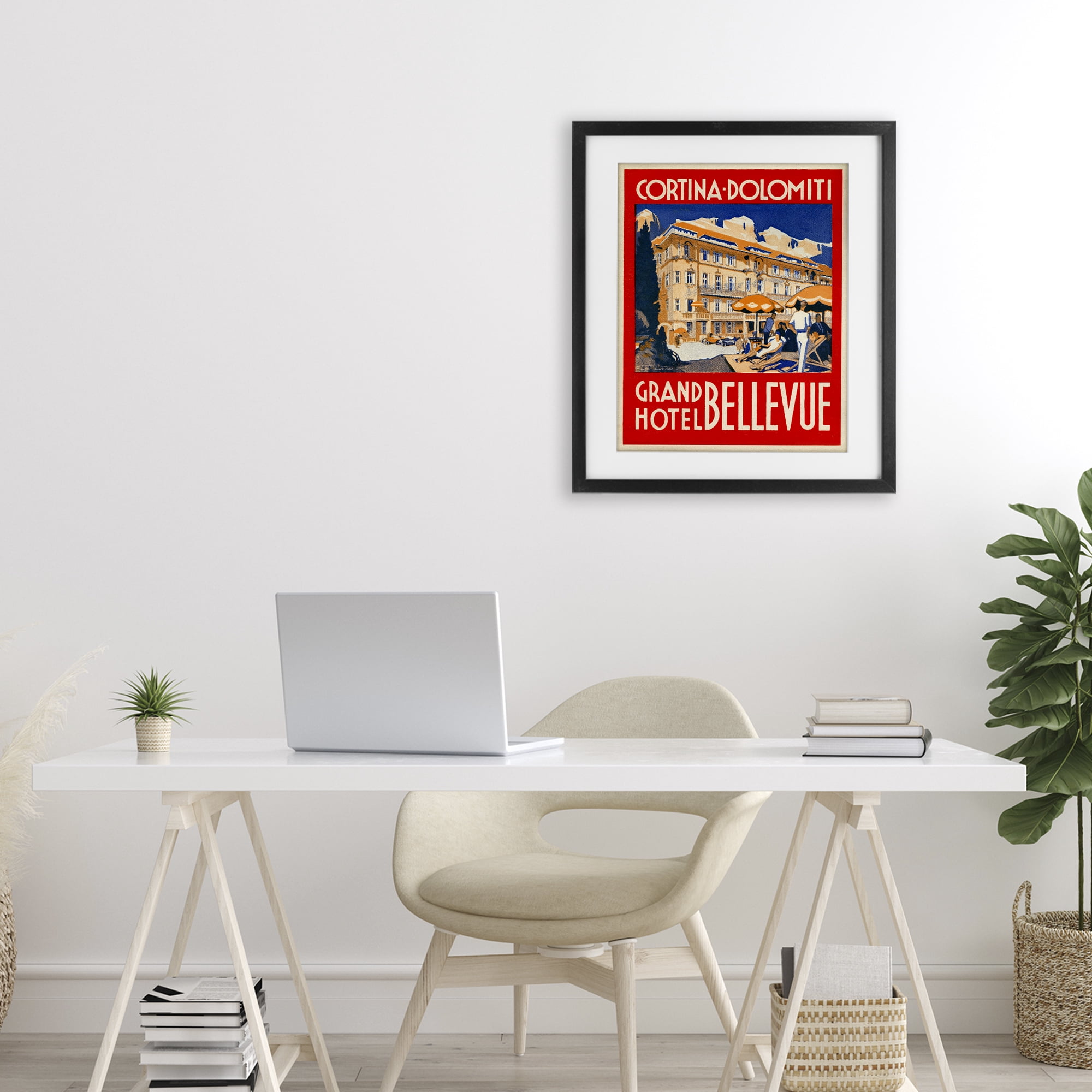 Stupell Industries Grand Hotel Bellevue Vintage Black Framed Print Under Glass, design by Print Collection