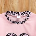 thumbnail image 2 of Seyurigaoka Autumn kids Clothing Suit Girls Fashion Love long-sleeved Shirt + Leopard Print Trousers Love Embroidered Leopard Print Shirt Sets, 2 of 6