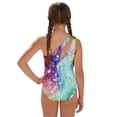 thumbnail image 2 of POLERO Girls' One-Piece Swimsuit with Mesh Cover Up Skirt - Watercolor Music Notes Print, Adjustable Straps, Quick Dry for Beach & Pool Vacations (7-18 Years), 2 of 10