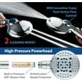 thumbnail image 4 of 4X High Pressure 10-mode Filter Handheld Shower Head with Dual Power Wash - Clean Tub, Tile & Pets, Remove Chlorine, Metals & Toxins from Water to Protect Skin, Hair & Nails. Chrome Finish, 4 of 7
