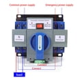 thumbnail image 3 of 110V Dual Power Automatic Transfer Switch Dual Power Generator Changeover Switch 50HZ/60HZ (2P 63A Blue), 3 of 9