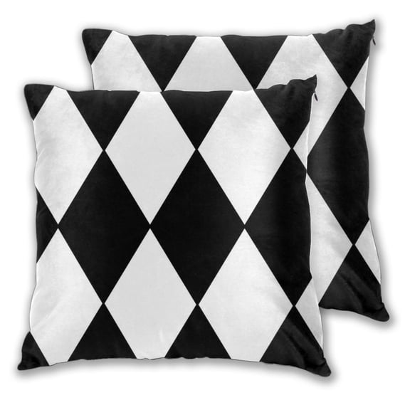 Harlequin Throw Pillow Covers Pack of 2 Soft Decorative Square Cushion Covers for Couch Sofa Bed Livingroom Car 18"x18"