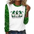 thumbnail image 2 of successthop St Patricks Day Long Sleeve Tops for Women Plus Size Holiday Tops Green Plus Size Round Neck Polyester Casual St. Patricks Day Blouse Tops for Irish Themed Gifts 4XL, 2 of 4