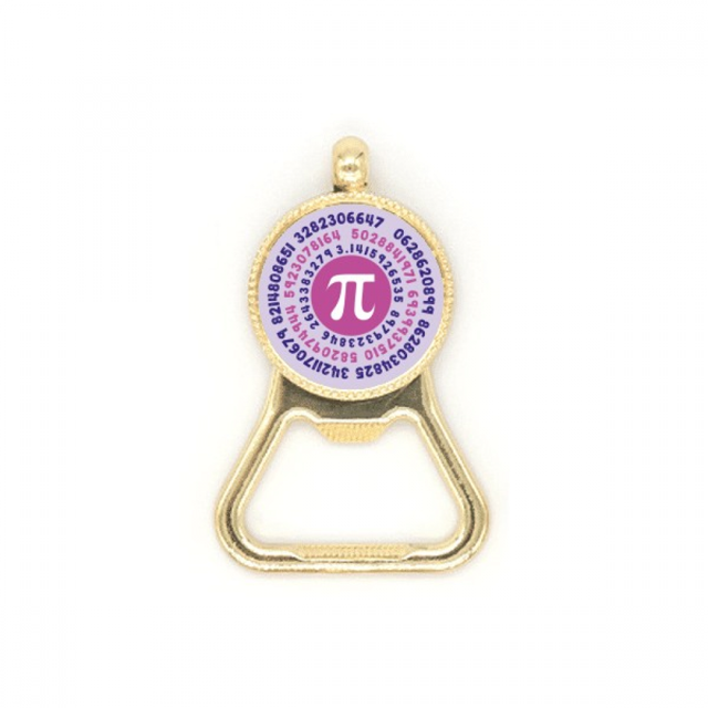 Number Around Pi Art Deco Fashion Beer Bottle Cap Opener Stainless Steel Key Chain