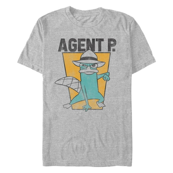 Men's Phineas and Ferb Perry the Platypus Agent P. Distressed  Graphic T-Shirt