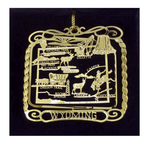 Wyoming State Brass Ornament Souvenir Gift