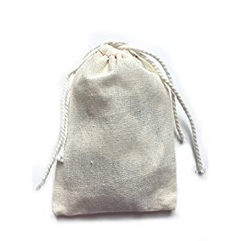 4/"x6/" Cotton Single Drawstring Muslin Bags SET OF 25 Black color