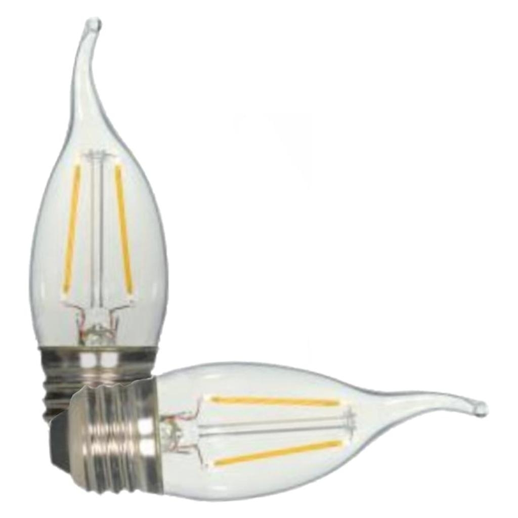 Satco 21725 4.5W CA10 LED Clear Medium base 2700K 120V Carded Decorative Chandelier Antique