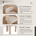 thumbnail image 6 of Guyou Velvet Dining Chairs - Set of 4, 24" Wide Barrel Back Armchairs for Dining Room & Kitchen, Modern Curved Back Chairs with Black Wood Frame, Beige, 6 of 8