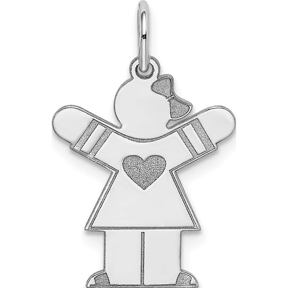 14K White Gold Kid Charm (25 X 15) Made In United States xk1151w