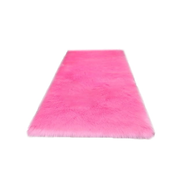 Bearachild Manta Alfombra Sofá Interior Área grande Mesita de noche Antideslizante Cálido Peludo Niños Estera Lavable Piso Dormitorio Decoración del hogar Rosa oscuro