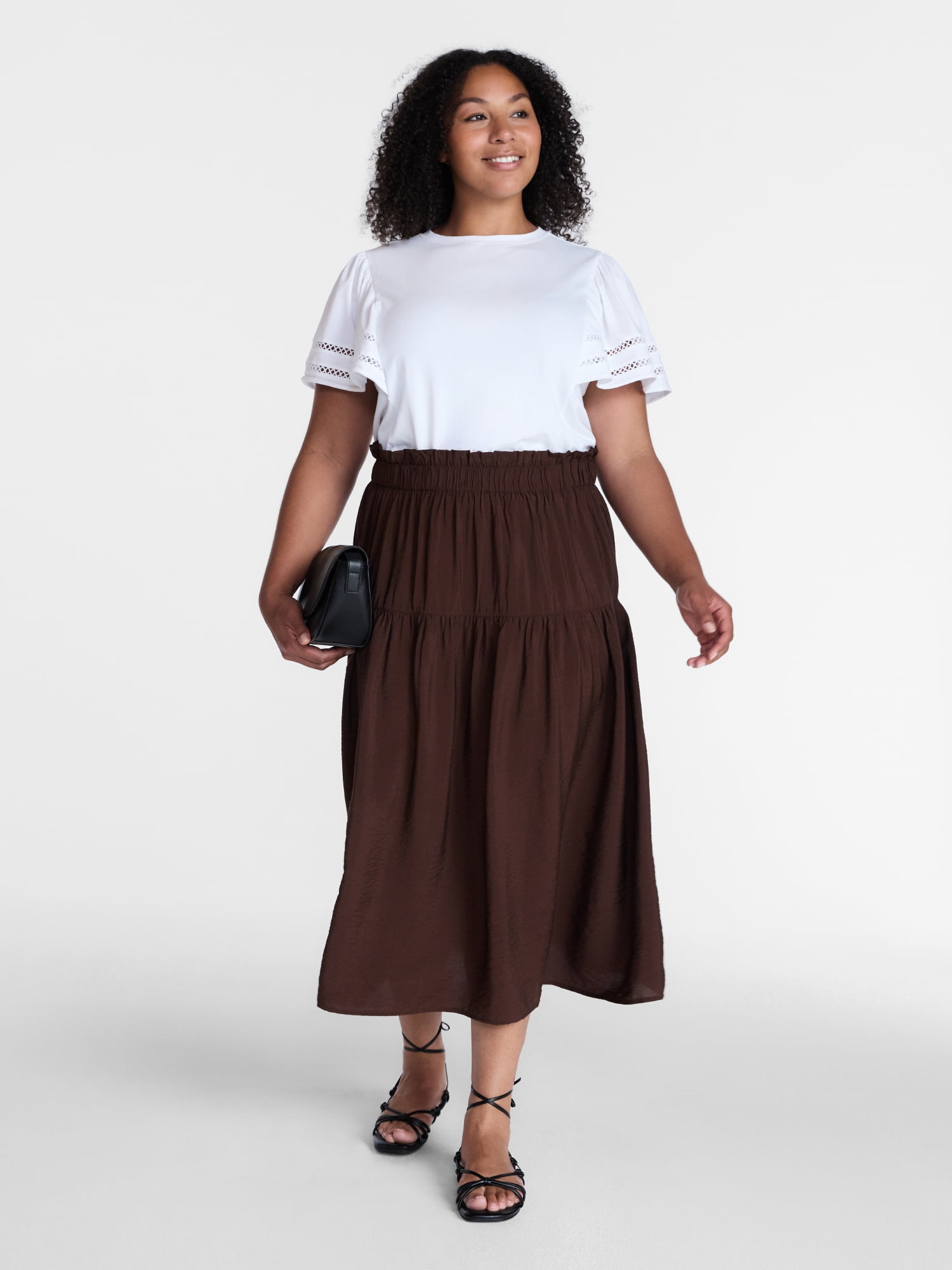 Time and Tru Women's Tiered Maxi Skirt, Sizes XS-XXXL - Walmart.com