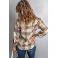 thumbnail image 1 of ABPHQTO Sudadera de mujer con media cremallera a cuadros y bolsillo en el pecho, 1 of 5