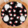 thumbnail image 2 of Black Christmas Santa Pattern Round Fitted Tablecloth with Elastic Edge,Dining Table Cover Waterproof,Outdoor Round Tablecloth for Camping,Dining,Indoor and Outdoor, 2 of 7