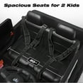 thumbnail image 6 of FUNTOK Licensed RAM 2500 24V 2 Seats Ride on Truck for Kids 3-8 w/ 20" Large Seat, 2 x 100W Motors, 24 Volt Ride on Toys w/ 3-Point Seat Belts/Remote Control/LED Light/Music/Back Storage, Black, 6 of 11