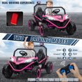 thumbnail image 3 of OTTORD 24 V Ride on Car UTV 2 Seater, 2x200W Electric Car Truck with Metal Frame, Brake&Gas Pedal, EVA Tires,3 Speed (Pink), 3 of 9