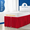 thumbnail image 5 of 50 Inch Drop Full XL Size Dorm Bed Blood Red Solid Bed Skirt Lightweight Ruffled Pattern Split Corner Premium Hotal Quality With Flexible Elastic & Fade Resistent, 5 of 7