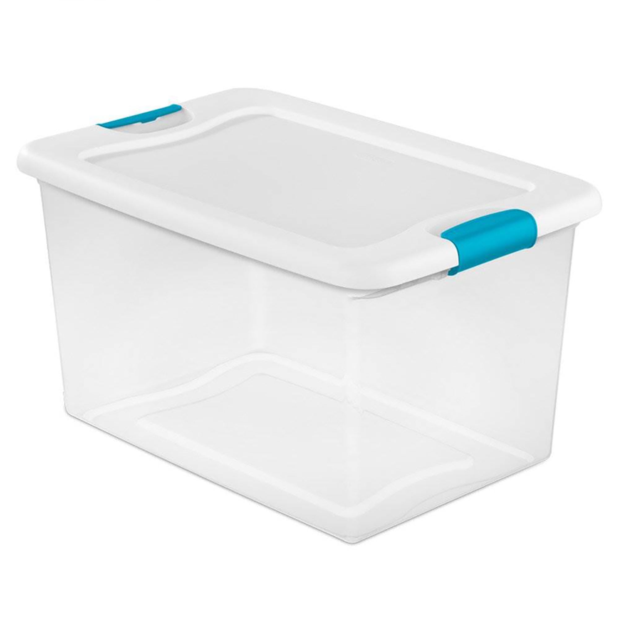 Morcte 1.5 L Mini Plastic Storage Bin, Clear Small Latch Box, Pack of 6
