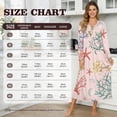 thumbnail image 7 of Tutolipy Starfish Shell Printed Women's Long Sleeve Nightgown V Neck Loungewear Lightweight Sleepwear Breathable Nightshirts for Fall Winter, M, 7 of 7