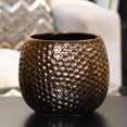 thumbnail image 2 of Ceramic  Vase Polished Chrome Antique Finish Brass 6.5", 2 of 2