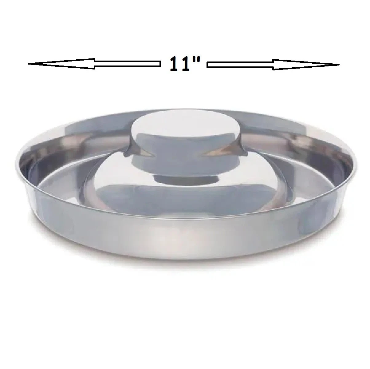 25 Dish Stainless Steel Puppy Dog Cat Slow Feeder Litter Weaning Bowl Bulk Pack (11 Inch - 50 ounce)
