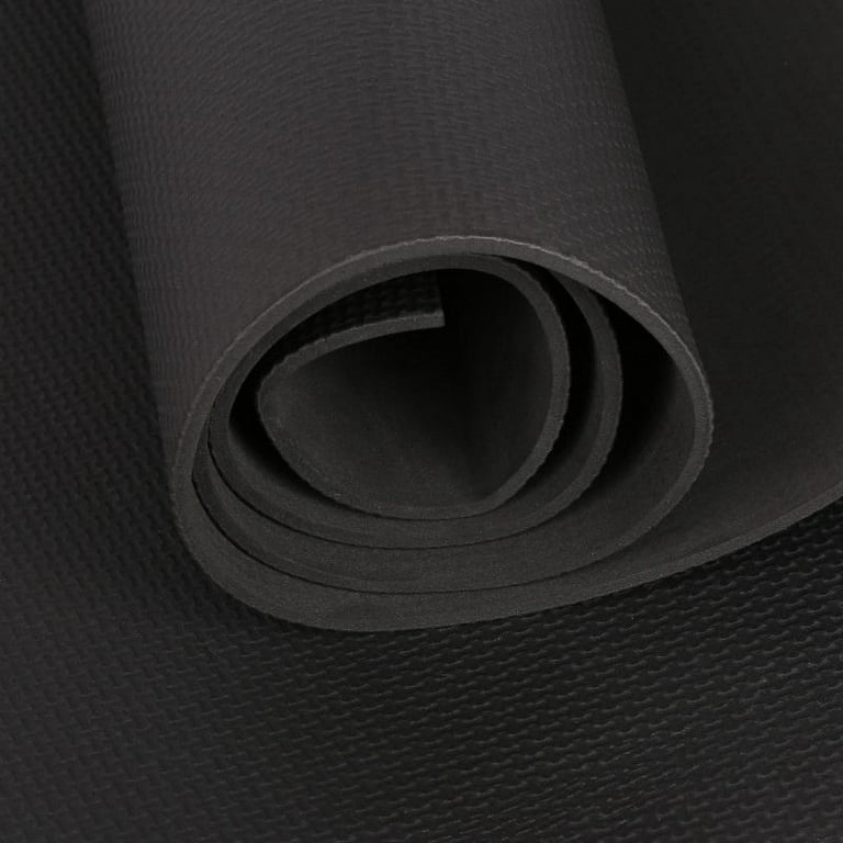 Non Slip EVA Yoga Mat with String, Professional Thick Yoga Mats for Women  Men, Workout Mat for Yoga, Pilates and Floor Exercises (Black)