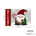thumbnail image 4 of JOOCAR Christmas Gnome with Candy Cane Welcome Sign Linen Table Mats Set of 4 for Home Kitchen Table Decor 12x18 inch, 4 of 5
