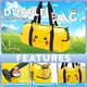 thumbnail image 3 of Bolsa de viaje con diseño de Pokémon Pikachu para niños, color amarillo, orejas en 3D, 3 of 6