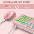 thumbnail image 6 of Wireless Keyboard and Mouse Backlit, Quiet Light Keys Sleep Mode Rechargeable Cordless Combo-pink, 6 of 8