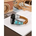 thumbnail image 3 of TOYOUTHS Compatible with Samsung Galaxy Watch 6/5/4/Active 2 40mm 44mm/Watch 5 Pro 45mm/Watch 6 Classic/Watch 3 41mm Band Women, Leather Turquoise Vintage Boho Ethnic Antique Jewelry Style Strap, 3 of 7